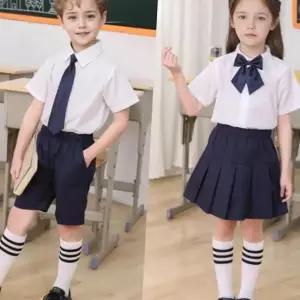 스쿨 베이직 네이비 교복세트(상의 하의 타이) 남아