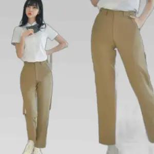 교복몰 (하복)(허리조절) 스판 베이지 교복바지(여자)