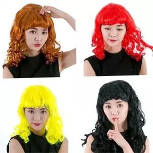 여성 가발 뱅 헤어 가발 웨이브 앞머리 합성 곱슬 코스튬 할로윈