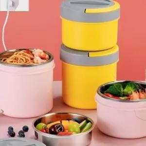 전기 도시락 무선 밥통 휴대용 온열 미니 사쿠라핑크 0.7L 직장인 점심