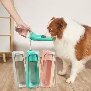 고품질 애견 강아지 휴대용 물통 물병 산책 접이식 550ml 강아지물병 (WD14BC8)