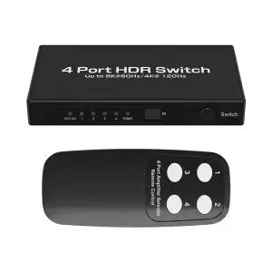 HDMI 4포트 8K 60Hz 4K 120Hz 선택기 PC 데스크탑 노트북 게임기 4대기기 화면 전환 C타입 LED 가정용 데스