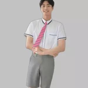교복몰 (빅사이즈) 스판 연그레이 교복 반바지(남자)