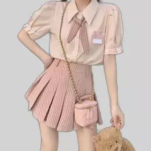 교복몰 러블리핑크 스트라이프 여자 반팔 세라복 교복