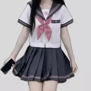 교복몰 그레이 핑크라인 세라복 세트(반팔) 일본교복