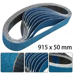 1PCS 915×50mm 샌딩 벨트 샌더 40120 그릿 블루 연마 밴드 스테인레스 스틸 금속