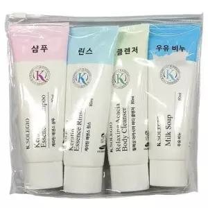 린스 샴푸 바디클렌져 우유비누 간편 여행용 4종세트