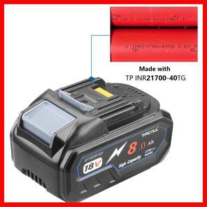 Makita 18V 21700 배터리 전동 공구 용 TPCELL 8AH BMS가있는 V 스크루 드라이버 리튬 이온 교체 LXT BL185