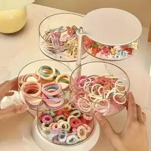 3/4/5 레이어 회전 보석 보관 주최자 헤어 액세서리 및 드레싱 테이블 메이크업 링 디스플레이 상자