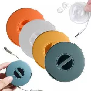 휴대용 다기능 데이터 케이블 보관 케이스 라운드 와이어 와인더 박스 컨테이너 USB 충전기 홀더 관리