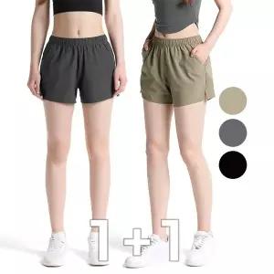 [테슬라][1+1] 테슬라 여성 러닝쇼츠 쿨링 스판 반바지