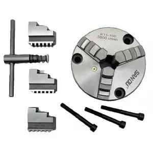 SANOU 미니 선반 척 수동 금속 K11100 프론트 마운트 3 홀 턱 셀프 센 100mm