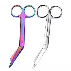 14cm 내구성 있는 강철 거즈 붕대 가위 안전 뭉툭한 팁 석고 정확한 절단을 위한 날카로운 칼날