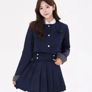 슬림라인 여자 긴팔 교복세트(자켓 셔츠 치마) 교복