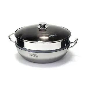 [키친아트] 국산 일품 통3중 스텐304 전골 찜냄비 인덕션 찜기 찜솥 26cm