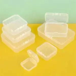 10pcs 플라스틱 상자 직사각형 반투명 포장 보관 방진 단단한 강한 보석 케이스 컨테이너