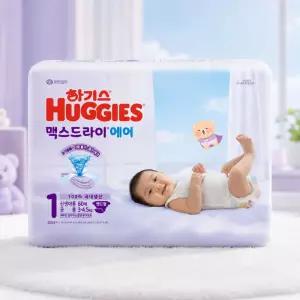 하기스 2026 맥스드라이 에어 밴드형 신생아용 여름용 기저귀 1단계 60매 3-4.5kg