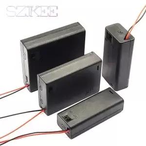 AA 배터리 박스 홀더 보관 케이스 스위치 케이블 1/2/3/4 슬롯 1.5V/3V/4.5V/6V