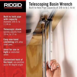 RIDGID 31175 모델 17인치 10인치에서 실버, 1017 접이식 렌치, 미국산