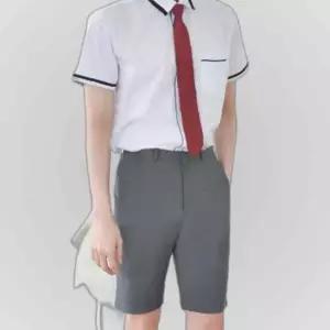 교복몰 (빅사이즈) 스판 진그레이 교복 반바지(남자)