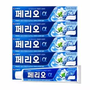 LG생활 페리오 충치 뉴후레쉬 알파 치약 150g x5개