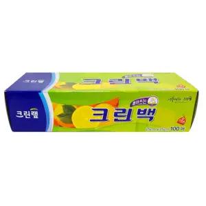 크린랩 가정용 주방 위생 비닐봉지 뽑아쓰는 크린백100매 25x35cm 비니루팩