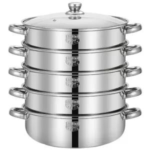 스테인레스 찜기 가정용 찜냄비 3단 직경 32cm 만두 4단 스텐 5단 뚜껑포함