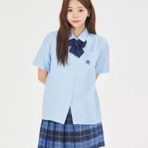 블루 포켓 여자 하복셔츠 교복 학생복