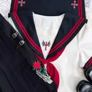 레드라인 블랙 데빌 세라복 프레피룩 반팔 교복세트