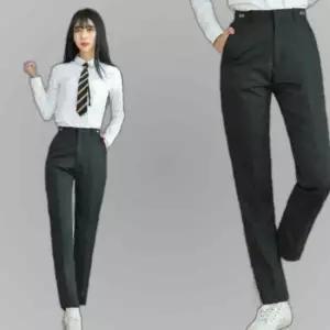 교복몰 (허리조절) 스판 차콜 교복바지(여자)