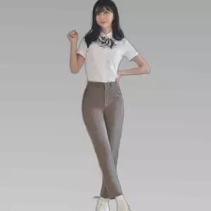 교복몰 (하복) 스판 코코아 교복바지(여자)