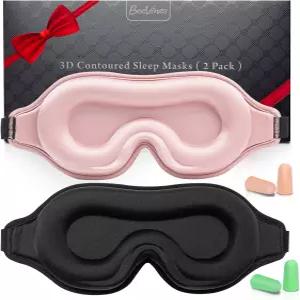 속눈썹 연장용 비바인 2팩 3D 컨투어 수면 마스크 안대 스트랩이 조절 가능한 야간 성형 여행용 요가