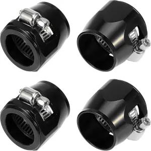 X AutoHOX 4pcs AN12 헥스 블랙 자동차 호스 피니셔 유연한 고무 파이프 클램프 연료 수도관용 나사 밴드