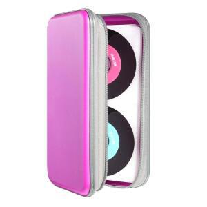 UENTIP 96 용량 CD 케이스, 휴대용 DVD 하드 플라스틱 케이스 홀더 CD 정리함 지갑 보호 DVD 보관함(96, 보라색)