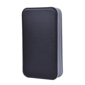 알라비스프 xx CD 케이스, 96 용량 하드 플라스틱 CD 홀더 보호 DVD 디스크 보관 케이스 홀더 자동차 여행용 휴대용 지퍼 CD DVD 정리함 보관 지갑 (96 용량, 검은색)