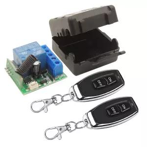 DieseRC 433Mhz 범용 무선 리모컨 스위치 DC 12V 1CH RF 릴레이 수신 모듈 송신기 2개 EV1527 학습 코드