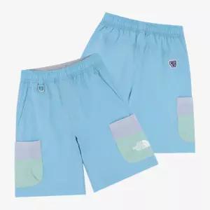 [매장판] 노스페이스 키즈 반바지 숏 팬츠 데일리 업홀드 5부 쇼츠 스카이 블루 NS6NS02U