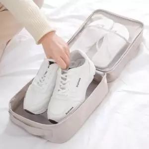 [하프클럽/]3단 트래블 신발 수납 파우치 여행 슬리퍼 가방 슈즈백