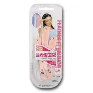 여성면도기 면도기 잔털 3P 눈썹칼 페더 플라밍고