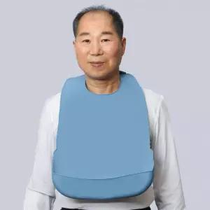 성인용 실리콘 턱받이 블루(대) 노인 용품 식사 요양원 어르신