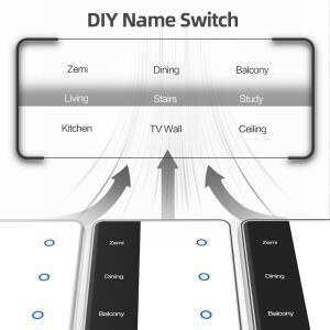 제미스마트 DIY 네임 스위치 지그비 터치 조명 US Tuya 홈 어시스턴트 Alexa Google Home과 M6 허브를 통