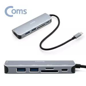 C타입 멀티도킹 허브 변환기 USB HDMI SD TF 6in1 (WA0239E)