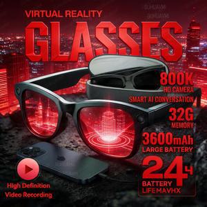 스마트안경 2026 스마트 AI 안경 선글라스 케이스 HD M02 번역 파워 음악 CHATGPT 뱅크 32GB 1080P 울트라 충전 3600MAH 카메라 비디오