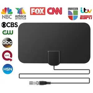 tv안테나 수신기 디지털 TV 안테나 4K 25DB 고이득 HD DTV 박스 액티브 실내 평면 디자인 차량용 RV 여행용