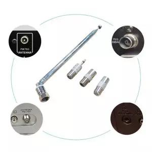 tv안테나 수신기 로드 안테나 3.5mm 어댑터 FM 라디오 교체 텔레스코픽 나사 F 타입 남성 플매트 카펫 매트