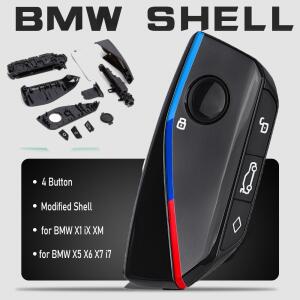 KEYECU 4 버튼 스마트 근접 원격 키 쉘 케이스  BMW 호환 X1 iX XM X5 X6 i7 X7