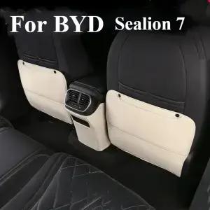 BYD Seon 7 자동차 스타일링 가죽 킥 매트 패드 보호 시트 백 프로텍터 액세서리