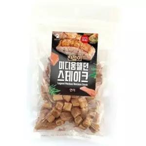 전설의 미디움웰던 스테이크 연어 100g X6개 강아지 간식