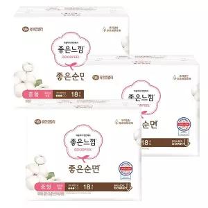 좋은느낌 좋은순면 울트라슬림 날개 중형18p x3개