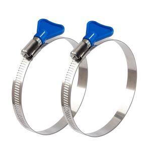 ISPINNER 2PCS 클램프 건조기 4인치 기어 스테인리스 호스 스틸 304 키형